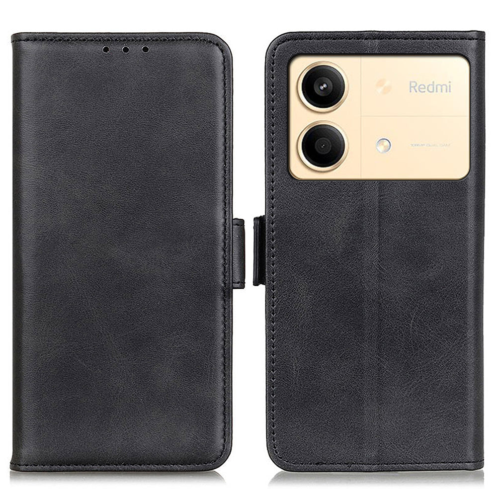 For Xiaomi Redmi Note 13R Pro 5G PU Leather Case Protective Magnetic Calf Texture Phone Cover - Black For Xiaomi Redmi Note 13R Pro 5G PU Leather Case Protective Magnetic Calf Texture Phone Cover - Black